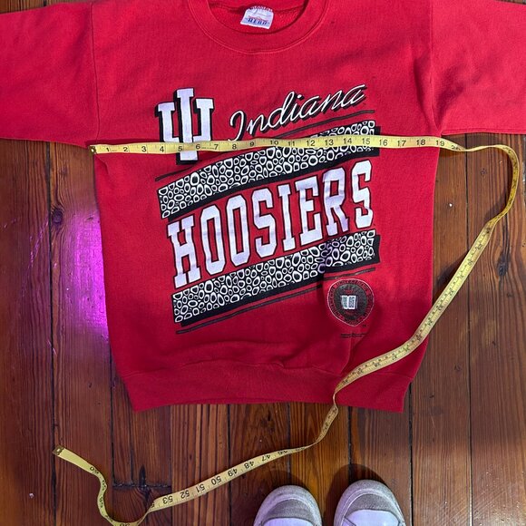 Vintage University of Indiana Hoosier's Red Pullover Sweatshirt - Picture 2 of 4